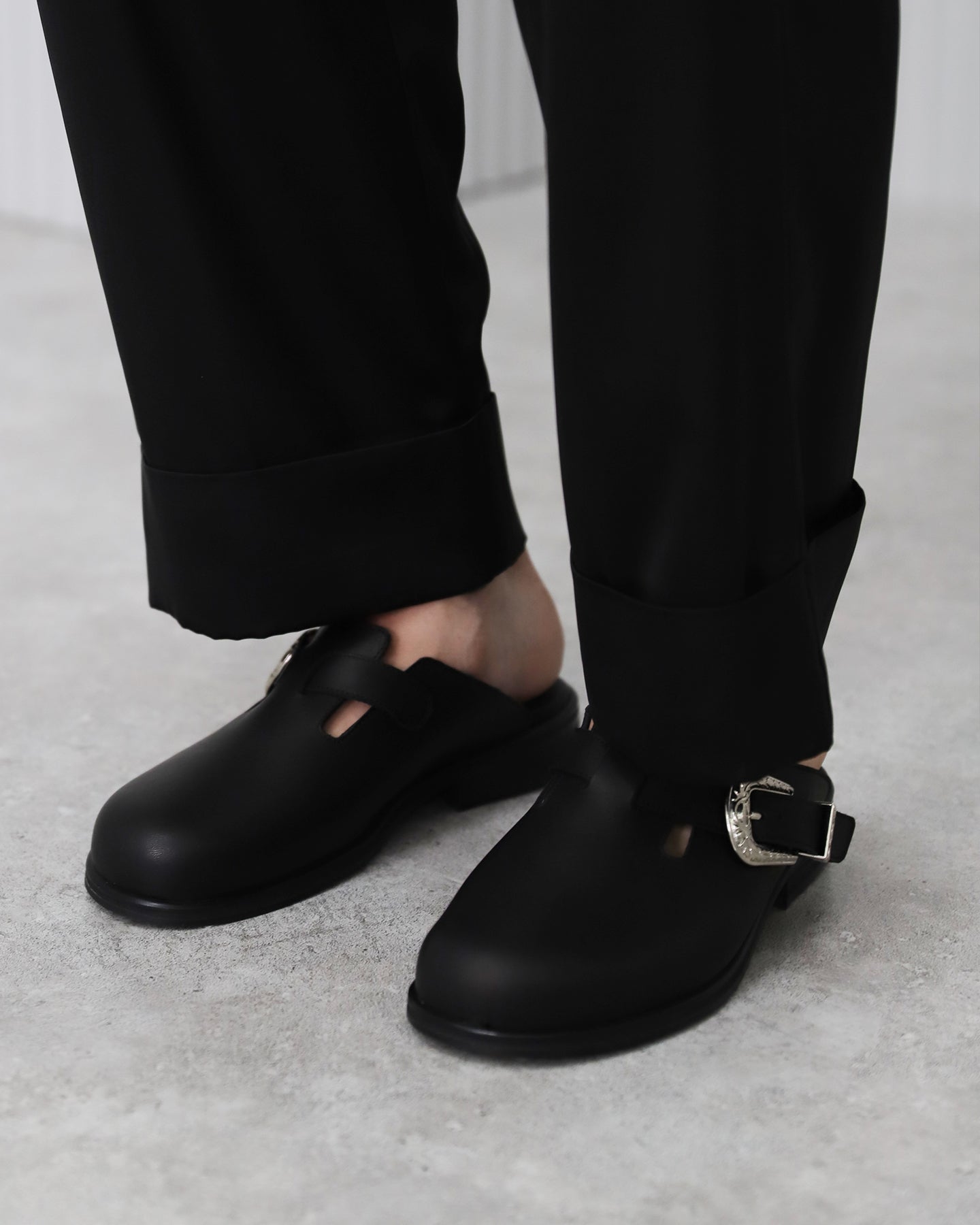 SATIN PAJAMA PANTS / BLACK