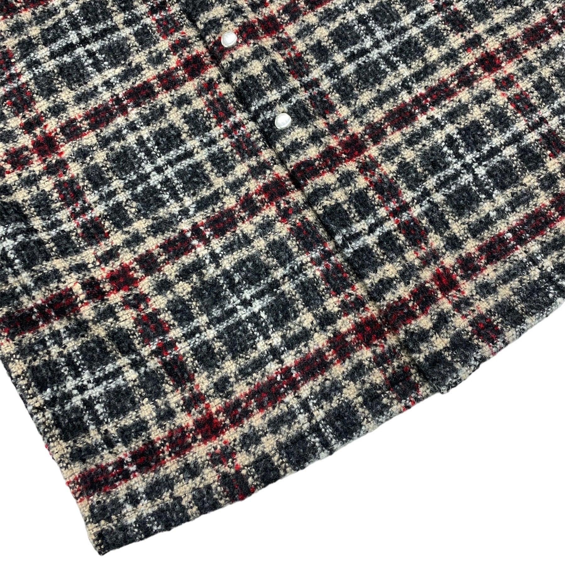 FLANNEL OVER LONG SHIRTS / BLACK/RED｜LAST NEST Official Online Site
