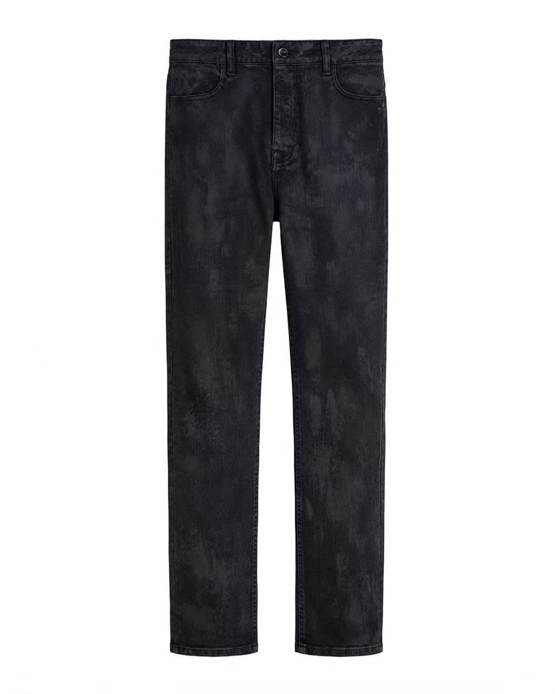 Coating Denim Pants / Black
