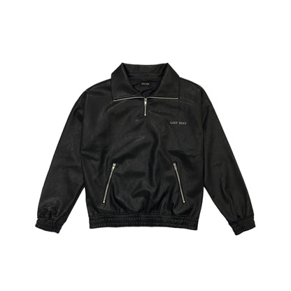 LEATHER HALF ZIP JACKET / BLACK