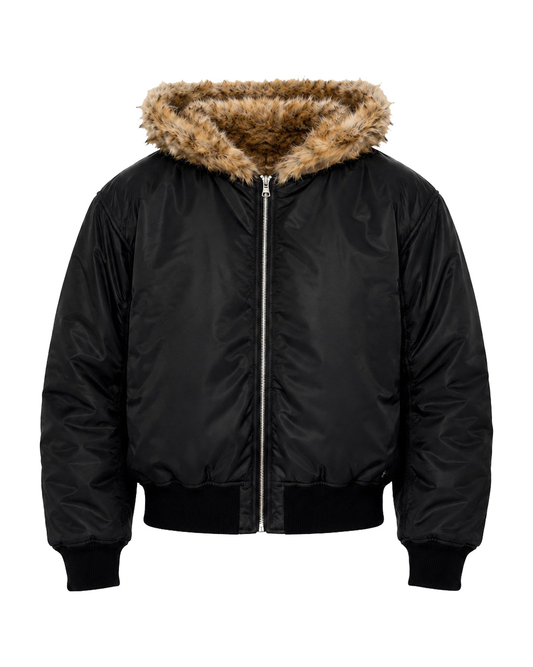 Reversible Leopard Fur Jacket / Black