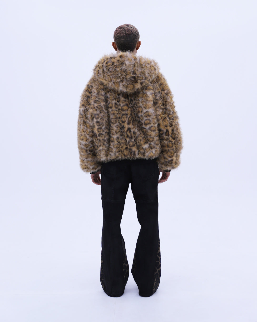 Reversible Leopard Fur Jacket / Black