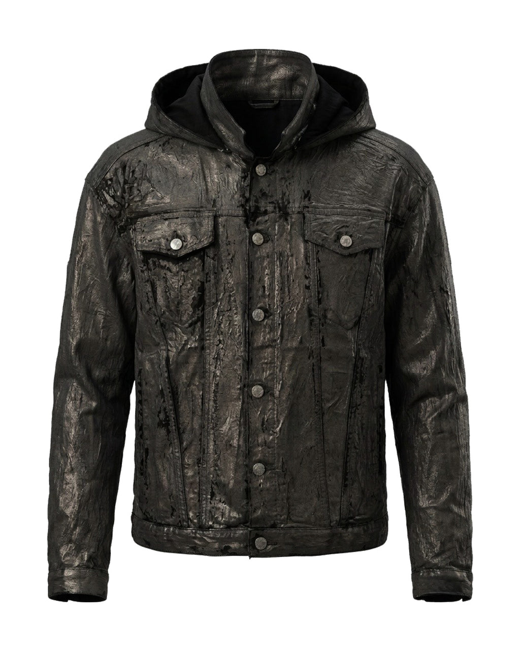Hard Coating Cross Bomber Jacket / Black