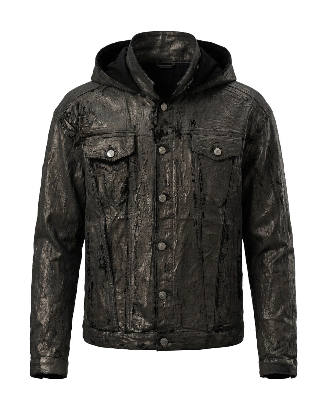 Hard Coating Cross Bomber Jacket / Black