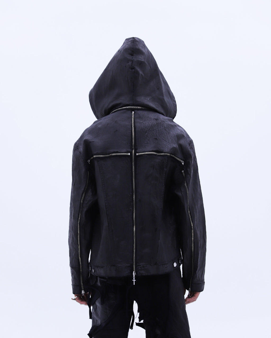 Hard Coating Cross Bomber Jacket / Black