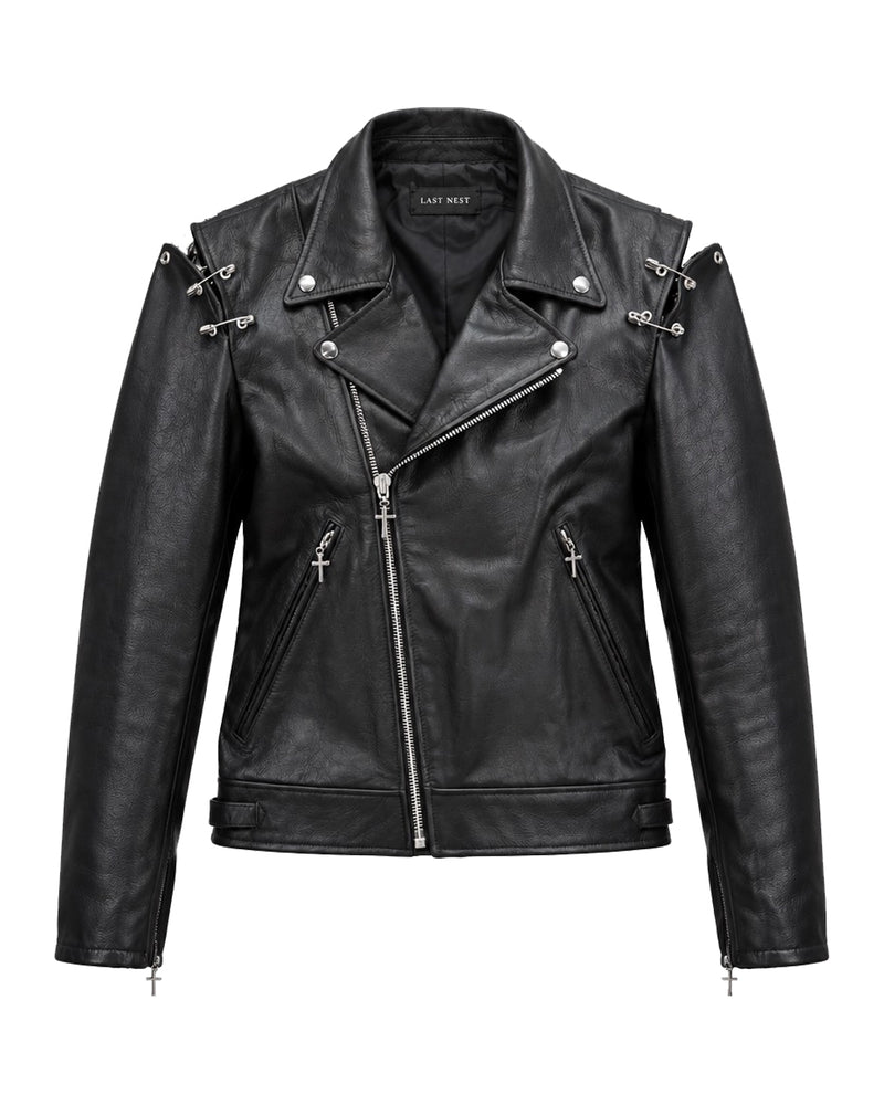 Safety Pin Riders Jacket / Black｜LAST NEST Official Online Site