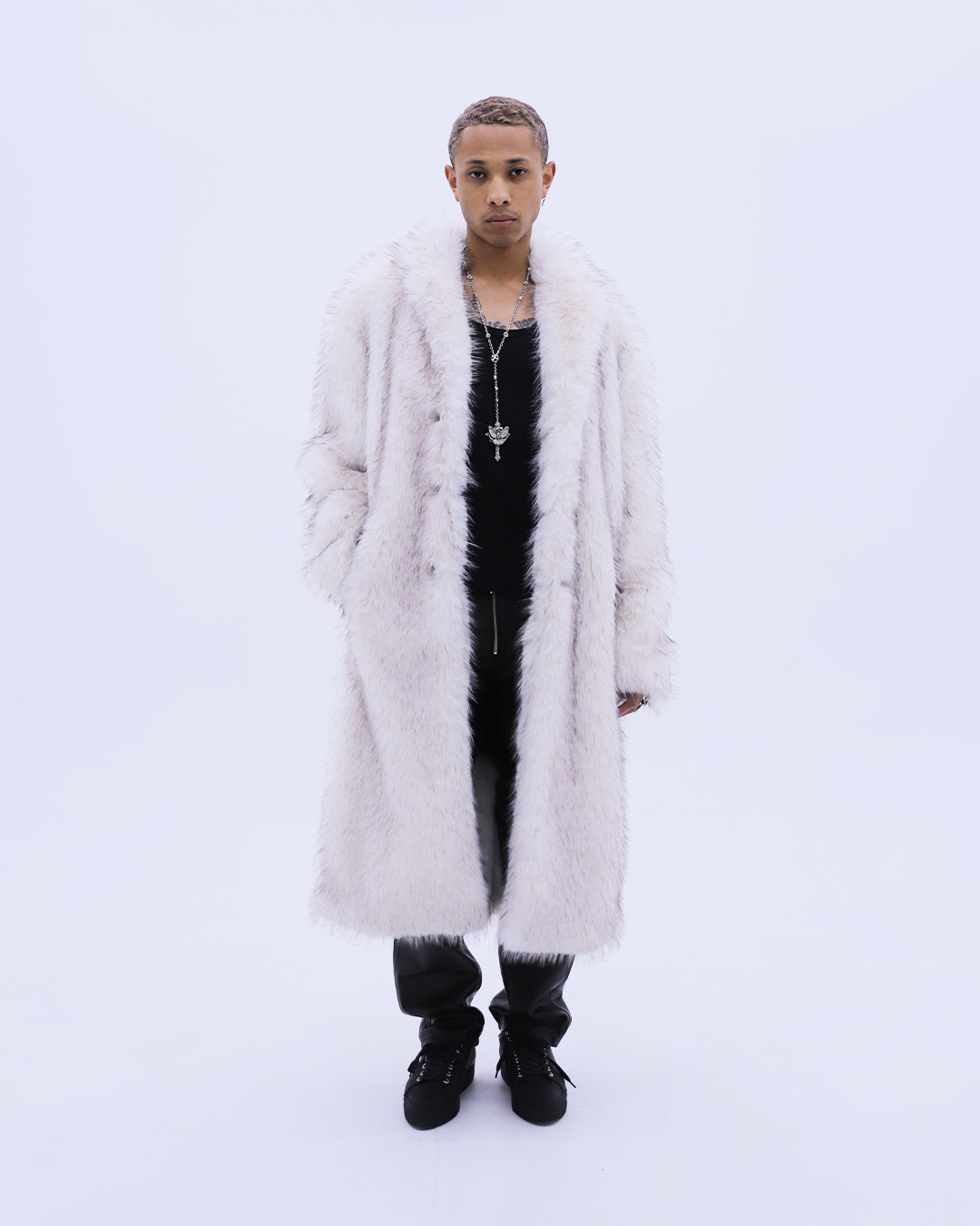 Long White Fur Coat / White