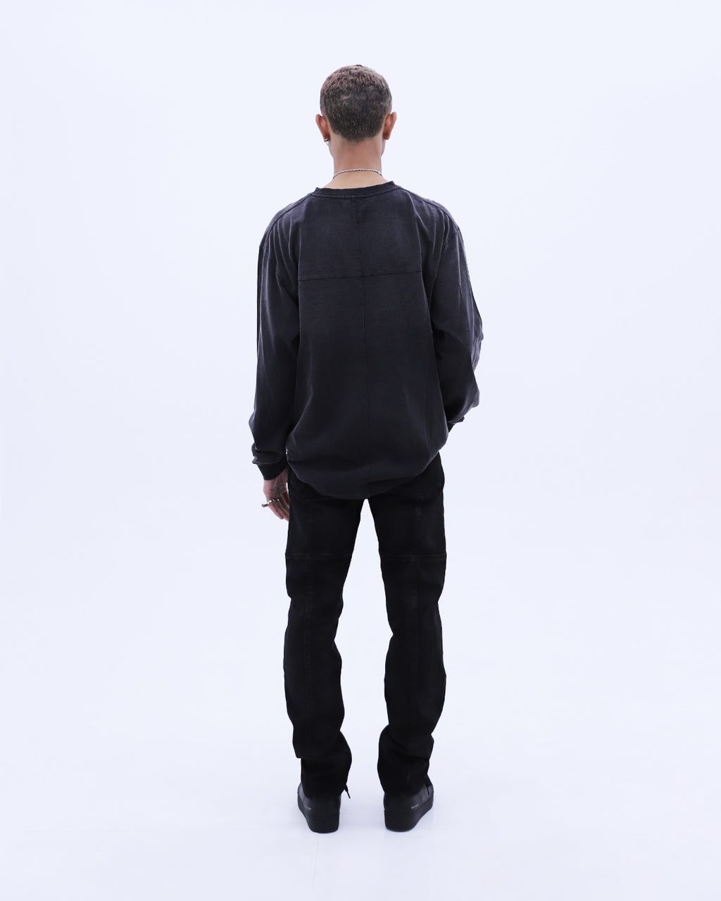 Jesus Cross Washed L/S T-Shirt / Wash Black