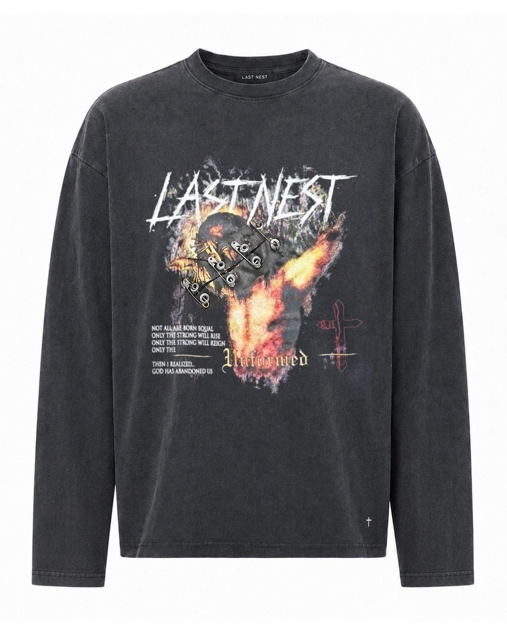 God Hate Unformed Washed L/S T-Shirt / Wash Black