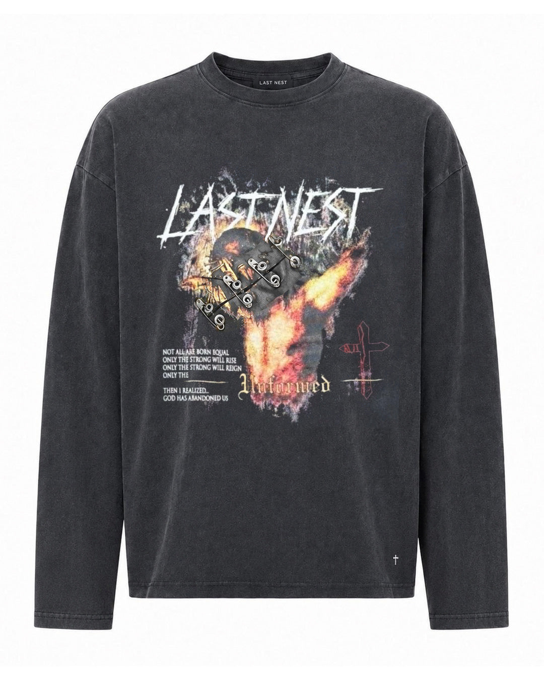 God Hate Unformed Washed L/S T-Shirt / Wash Black