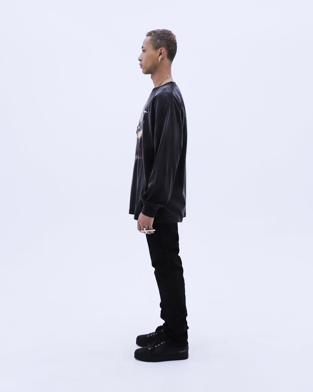 God Hate Unformed Washed L/S T-Shirt / Wash Black