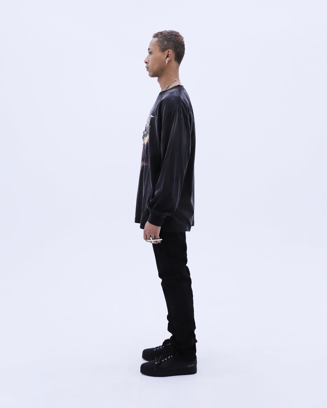 God Hate Unformed Washed L/S T-Shirt / Wash Black