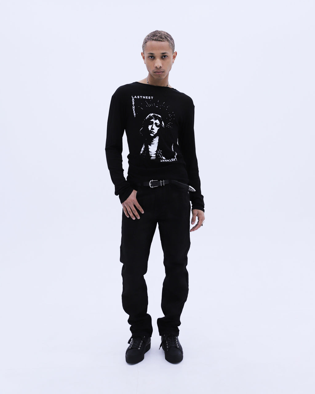 Maria See-through L/S T-Shirt / Black