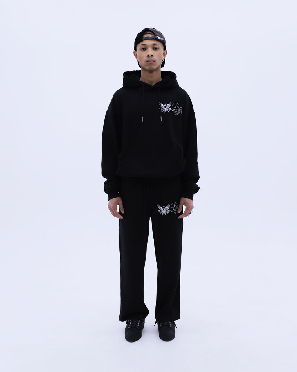 Emblem Logo Hoodie / Black