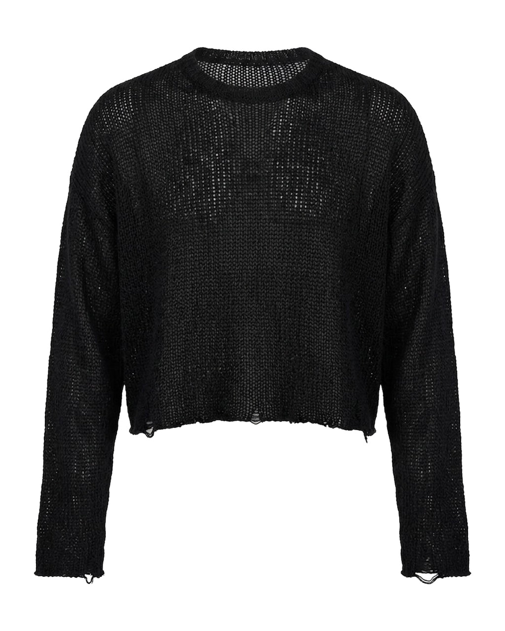 Cross See-through Knit Sweater / Black