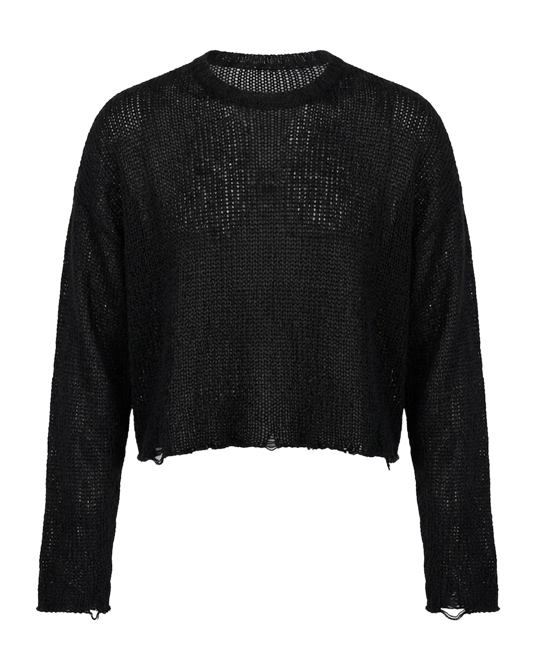 Cross See-through Knit Sweater / Black