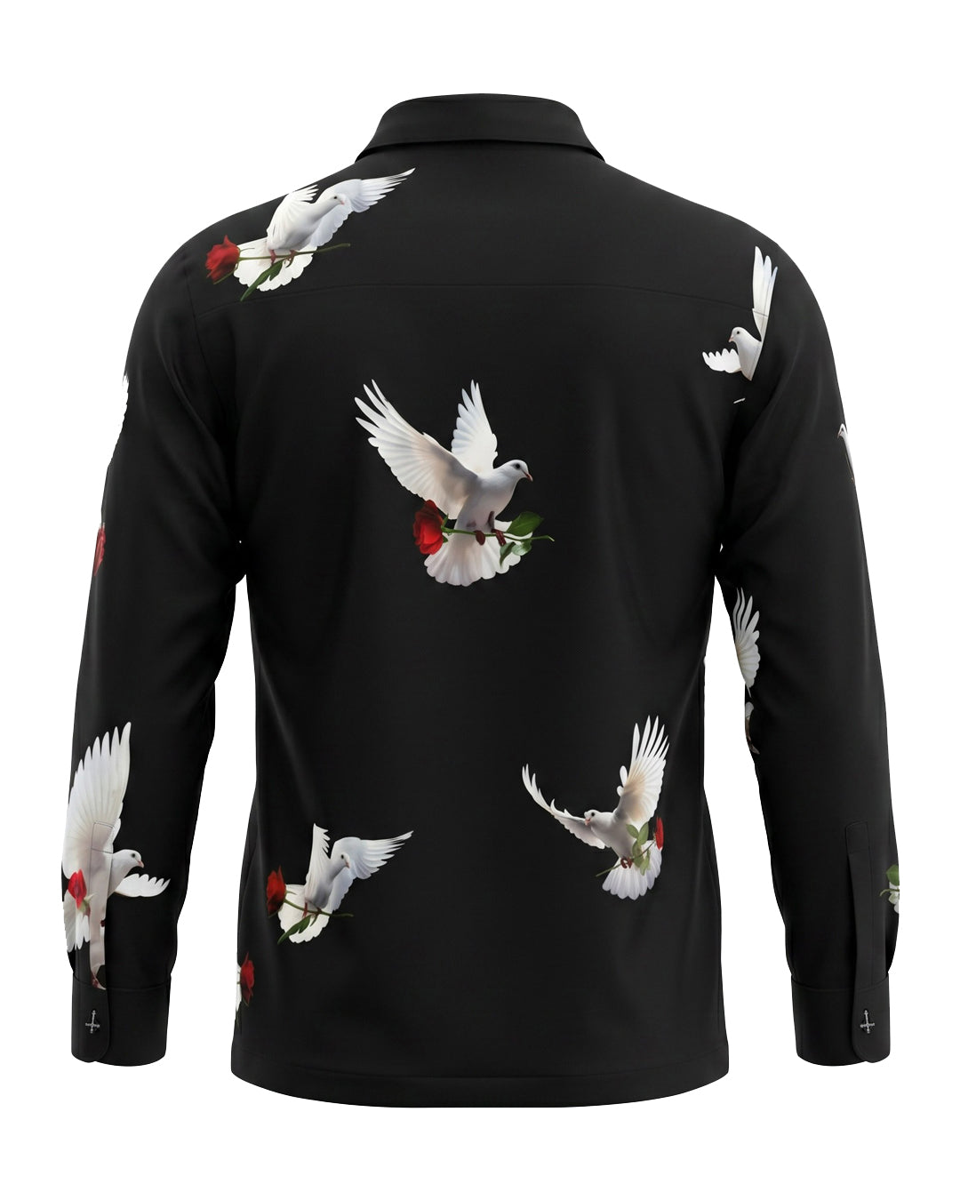 Doves & Roses L/S Shirt / Black