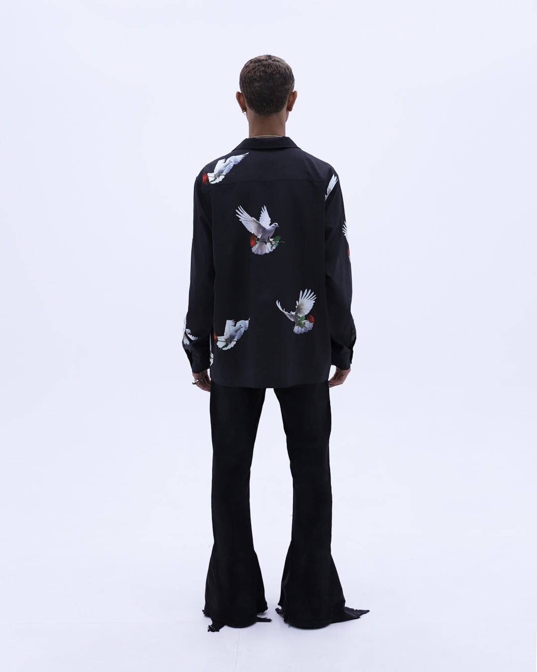 Doves & Roses L/S Shirt / Black