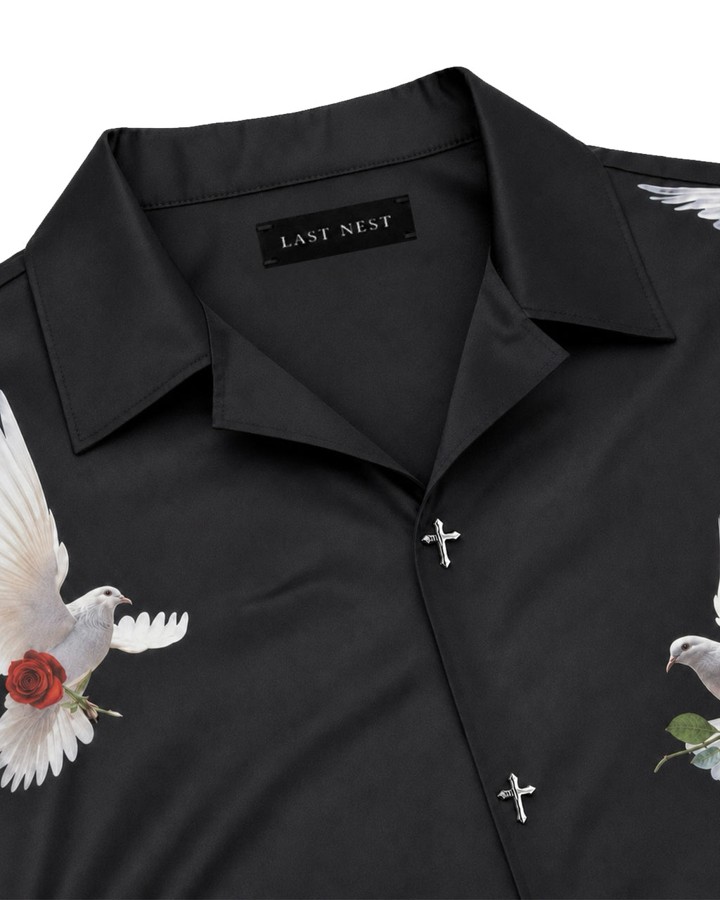 Doves & Roses L/S Shirt / Black