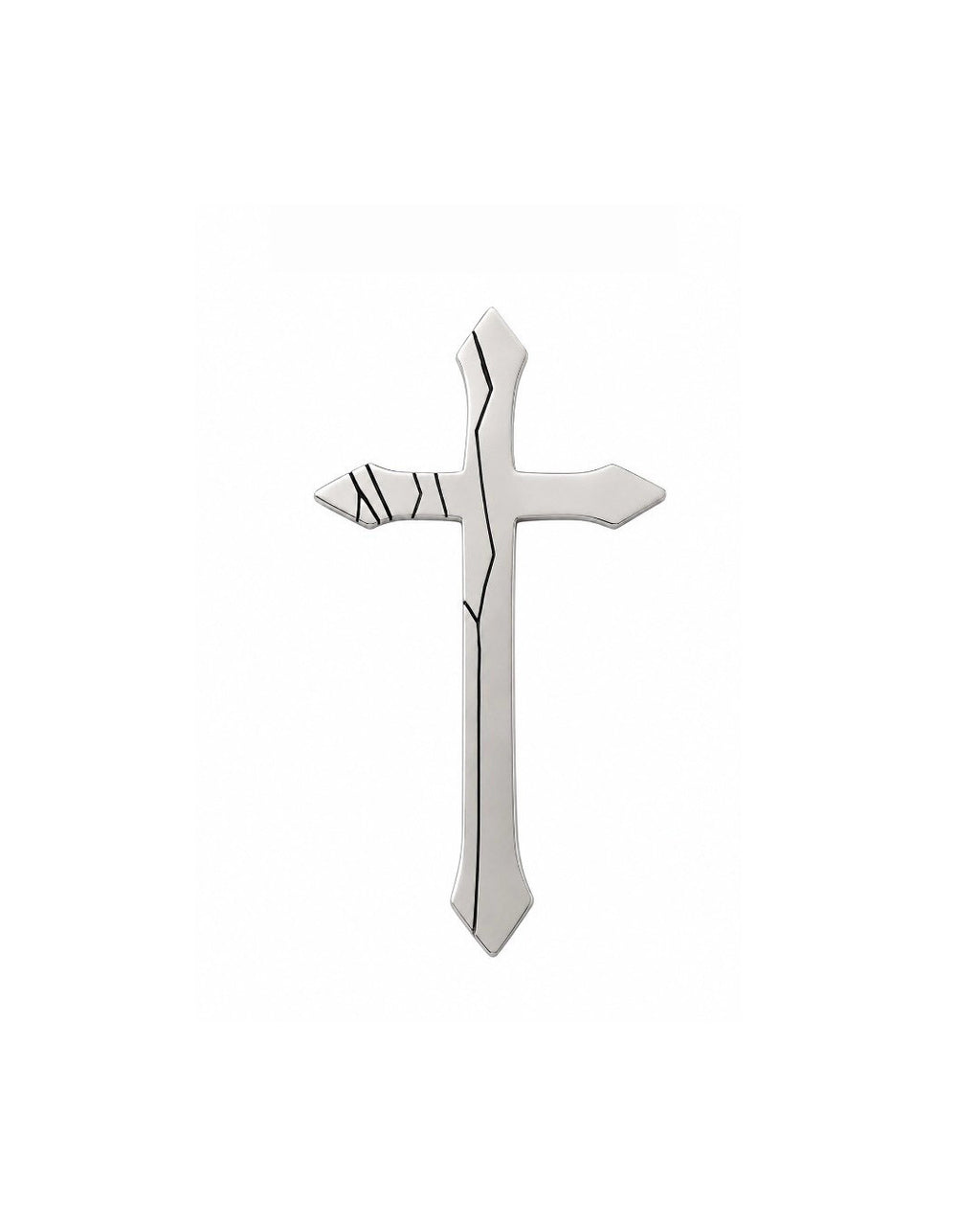Cracked Cross Silver Pierce / Silver