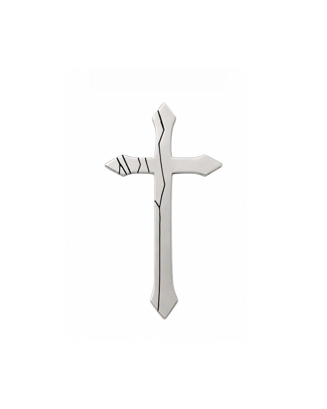 Cracked Cross Silver Pierce / Silver