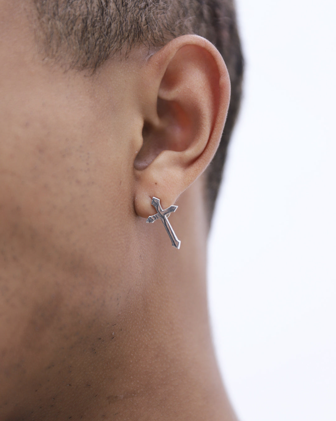 Cracked Cross Silver Pierce / Silver