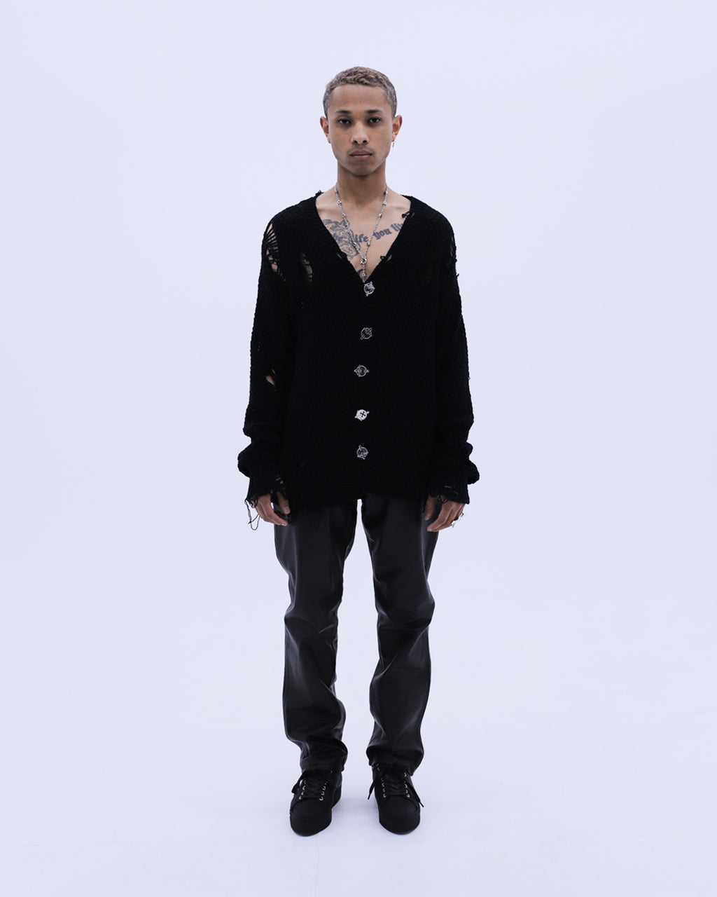 Damaged Cardigan / Black