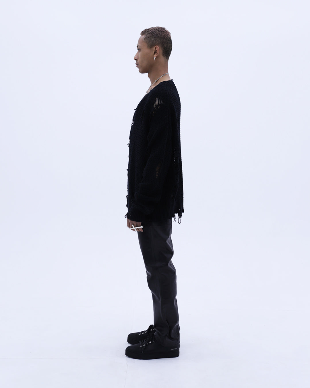 Damaged Cardigan / Black