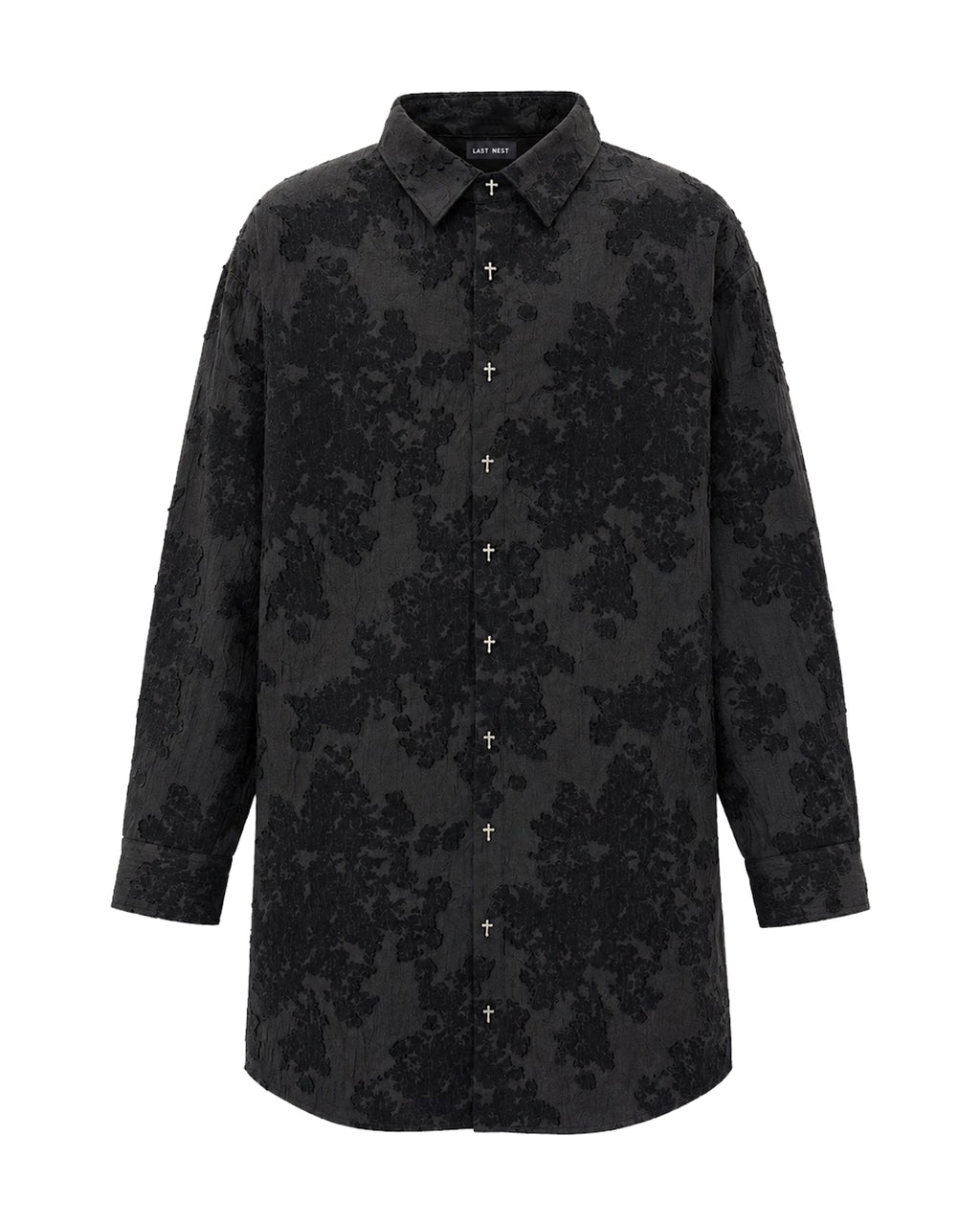 Black Flowers Long Shirts / Black