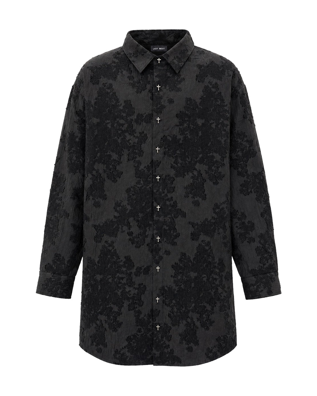 Black Flowers Long Shirts / Black