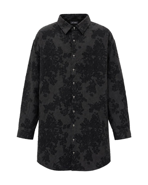 Black Flowers Long Shirts / Black
