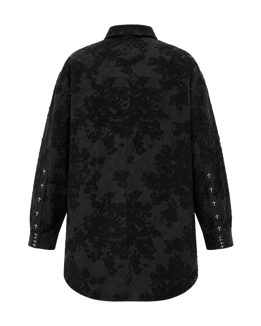 Black Flowers Long Shirts / Black