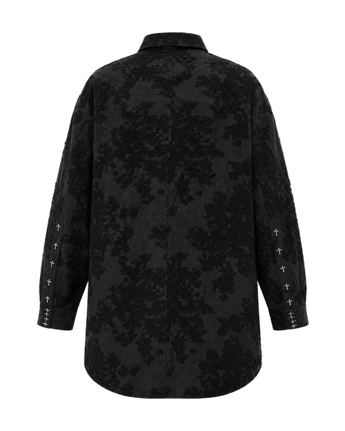 Black Flowers Long Shirts / Black