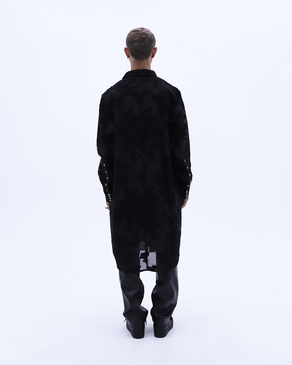Black Flowers Long Shirts / Black