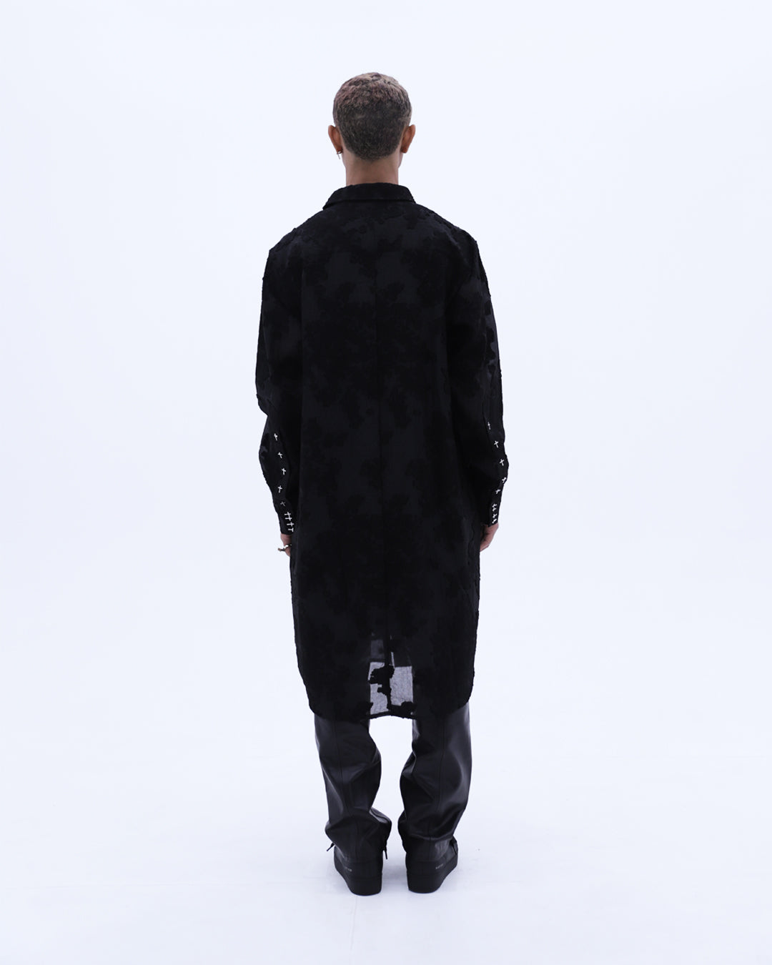 Black Flowers Long Shirts / Black