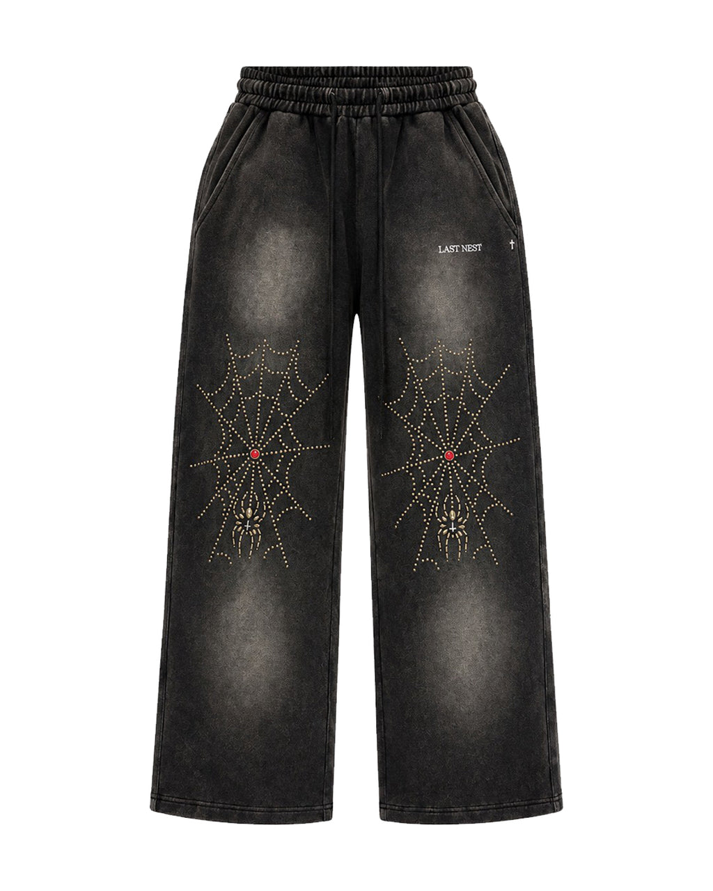 HTC x LAST NEST Spider Studs Sweat Pants / Black