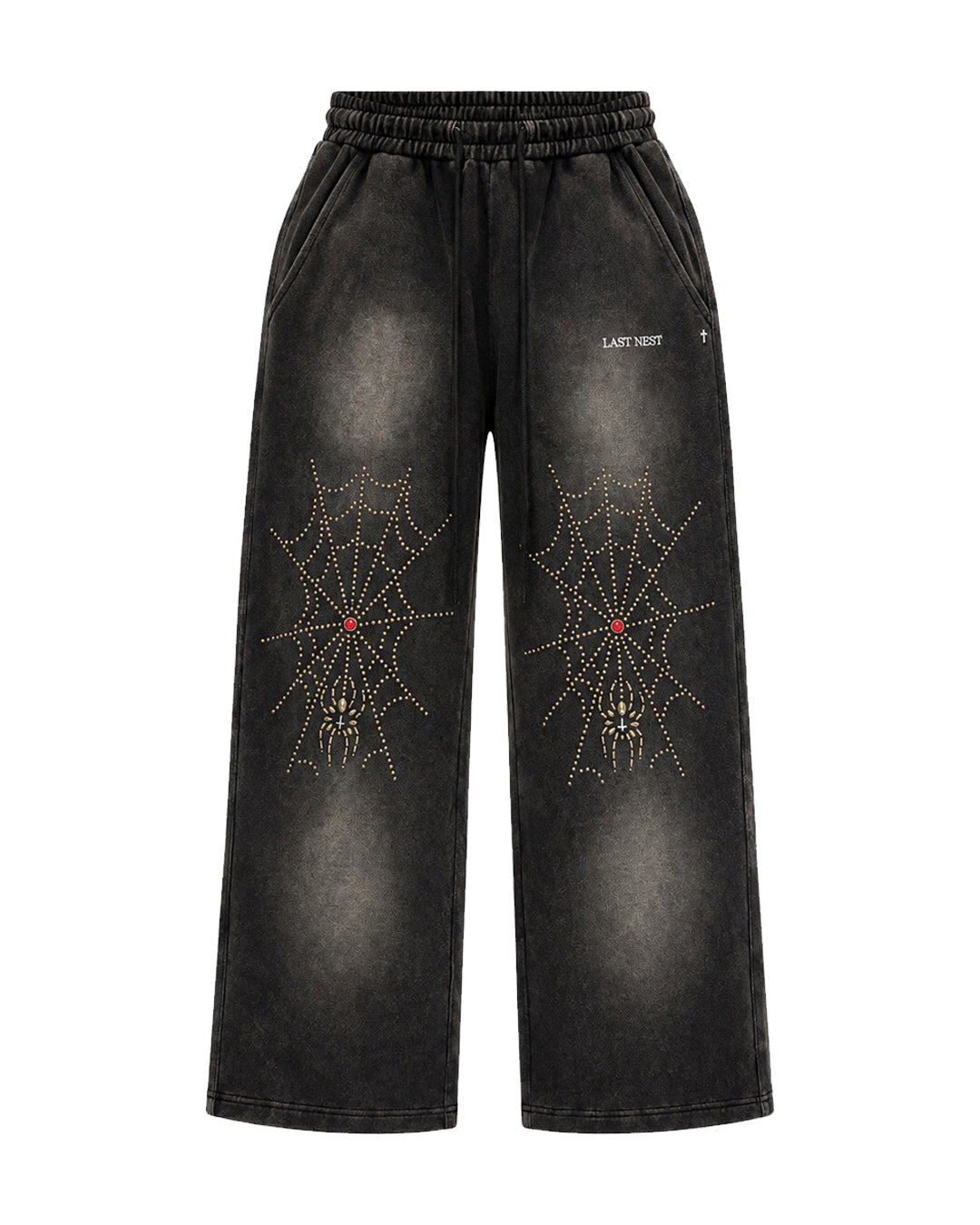 HTC x LAST NEST Spider Studs Sweat Pants / Black