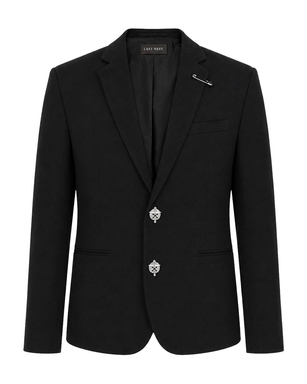 Cross Button Tailored Jacket / Black