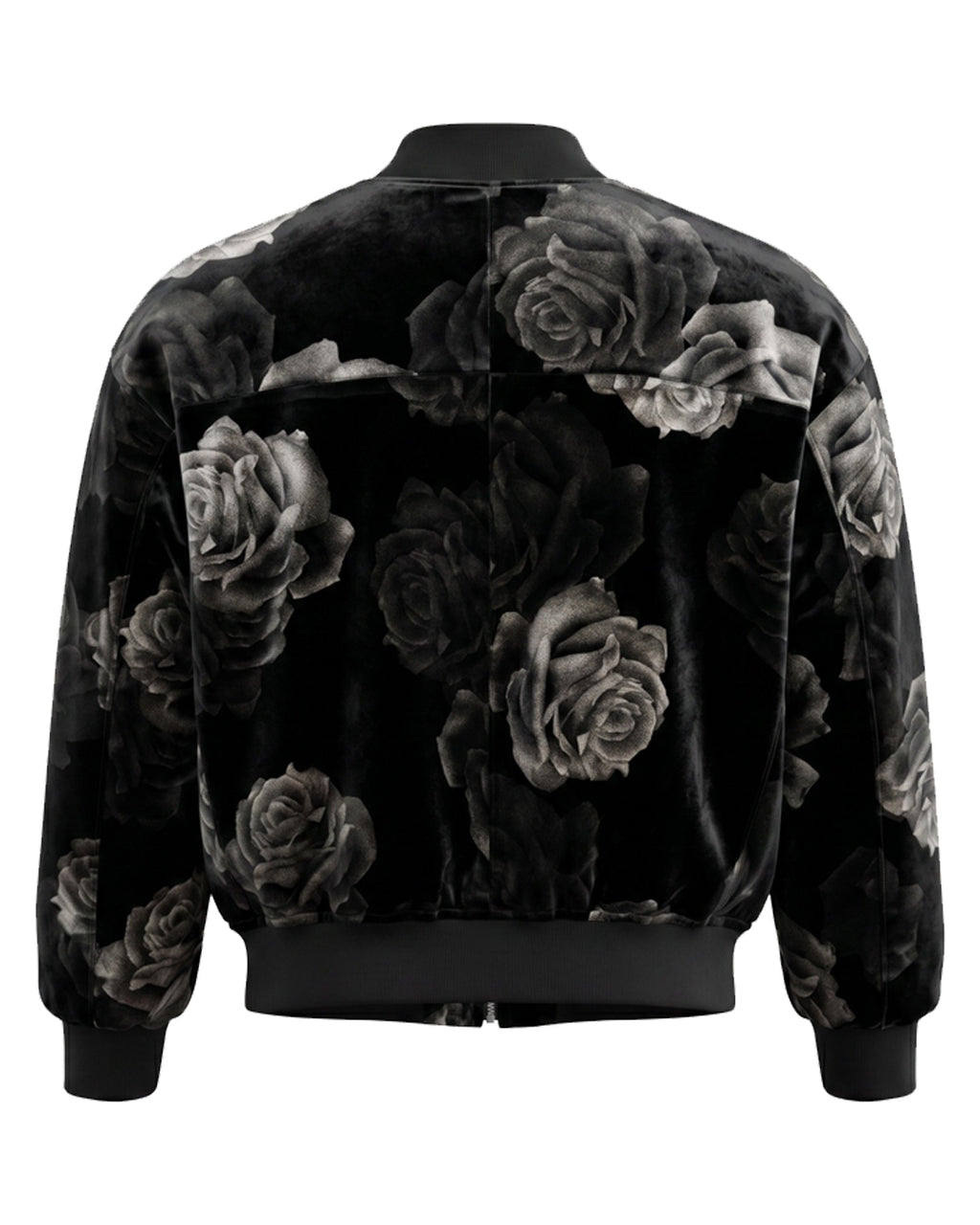 Rose Velvet Bomber Jacket / Black
