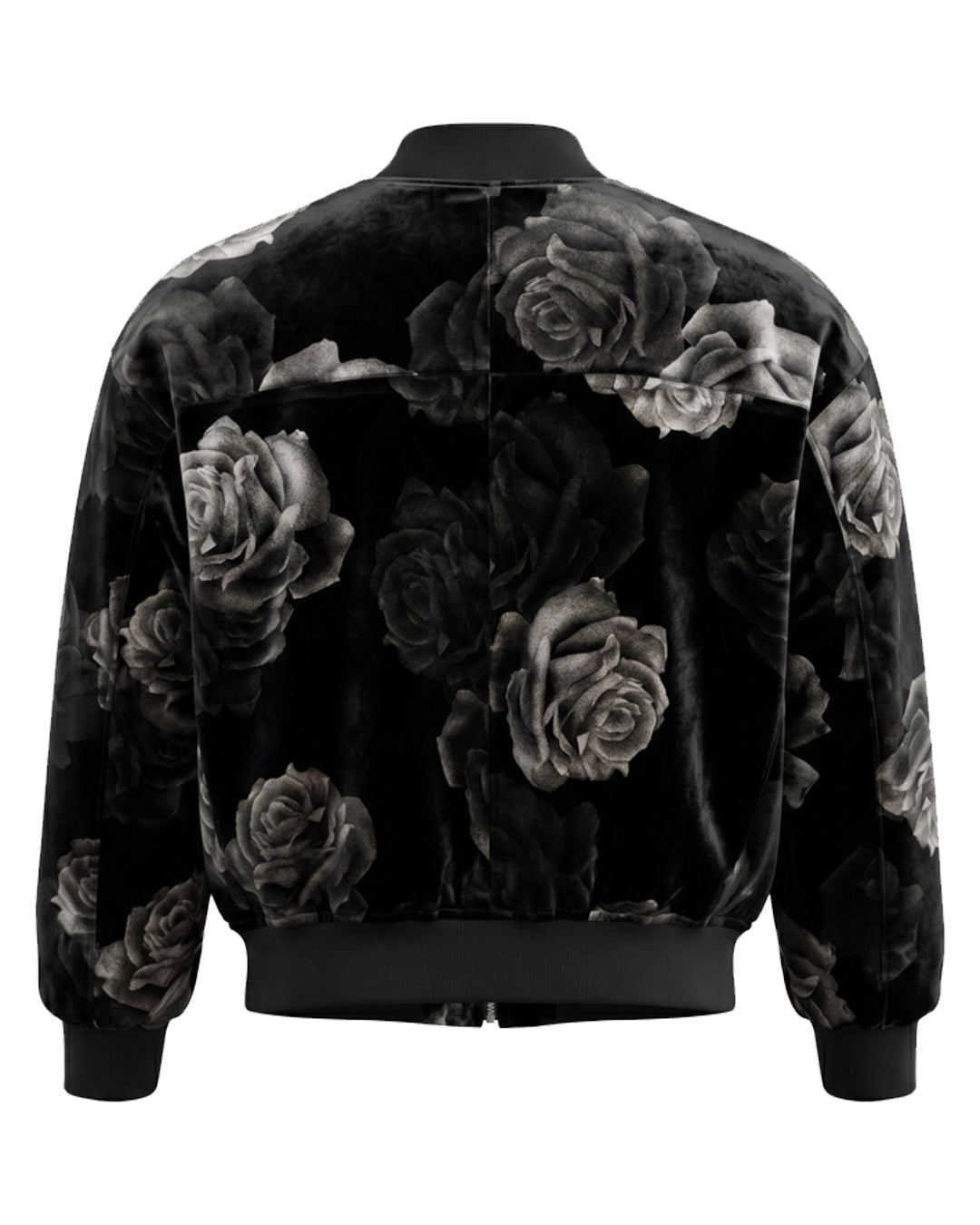 Rose Velvet Bomber Jacket / Black