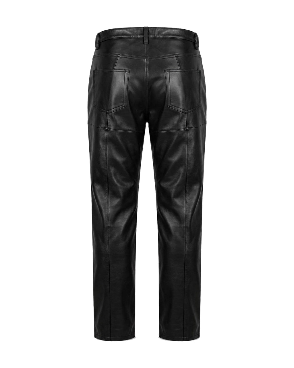 Front Zip Leather Pants / Black