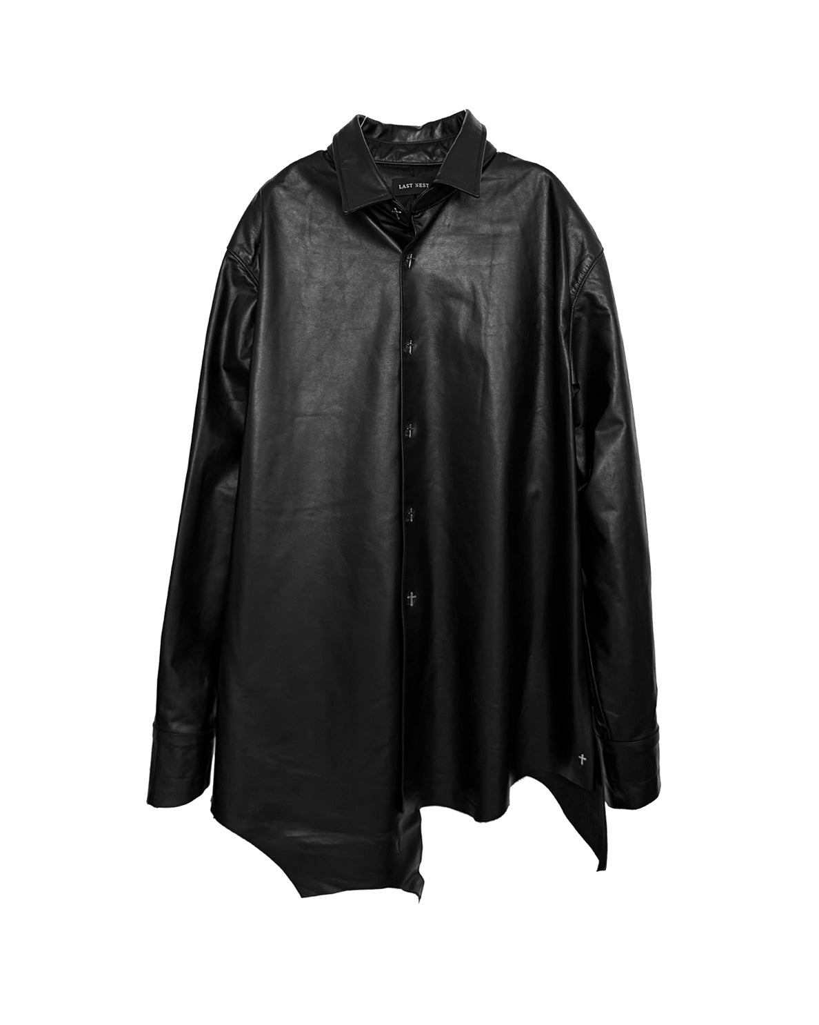 Leather L/S Shirts / Black