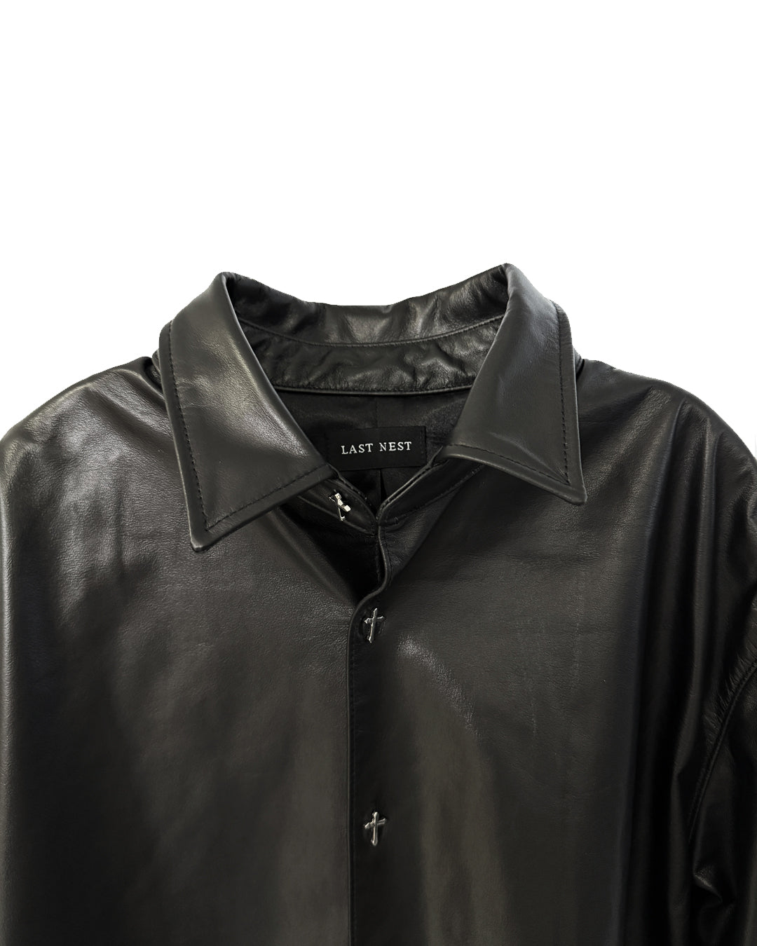 Leather L/S Shirts / Black