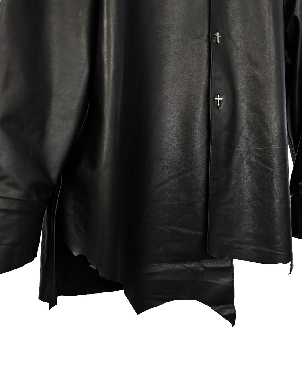 Leather L/S Shirts / Black