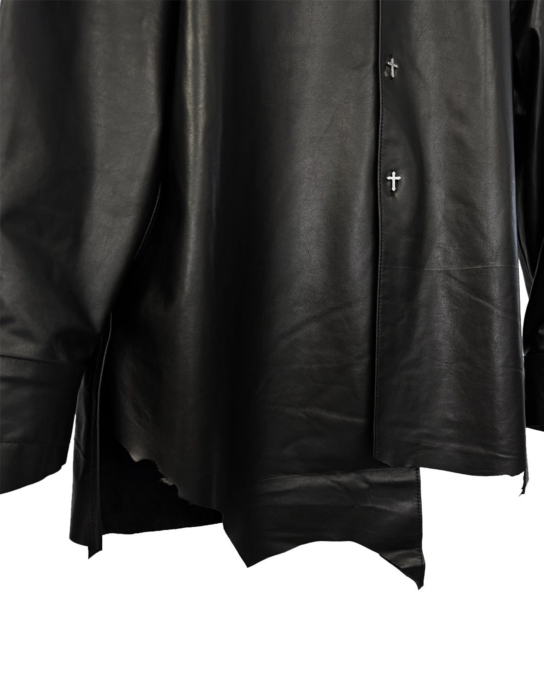 Leather L/S Shirts / Black
