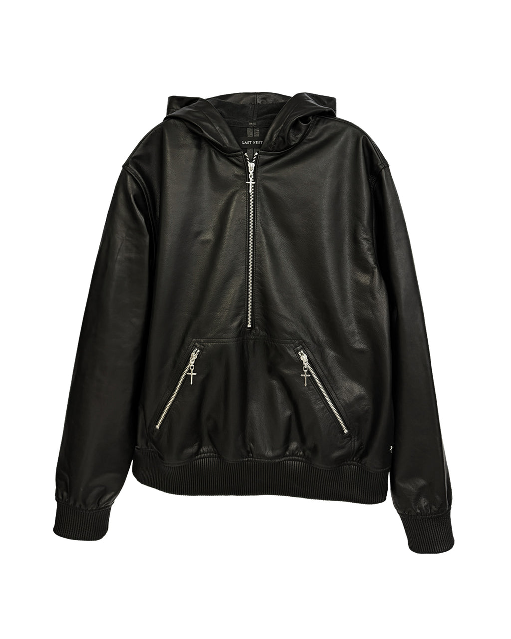 Leather Hoodie / Black
