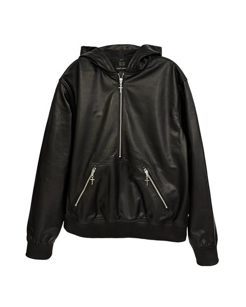Leather Hoodie / Black｜LAST NEST Official Online Site