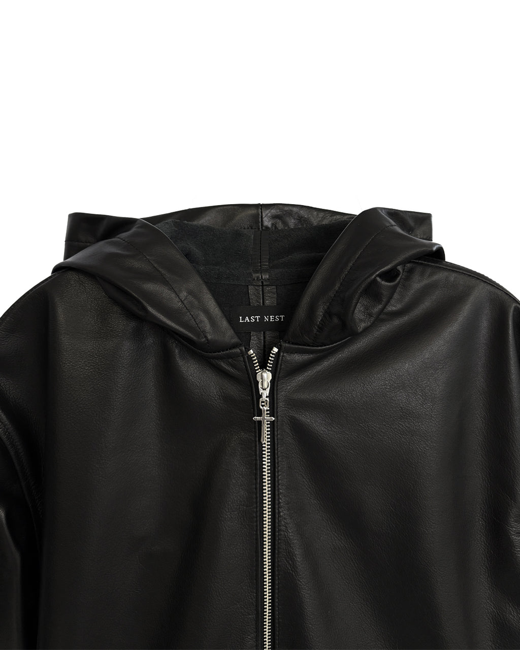 Leather Hoodie / Black