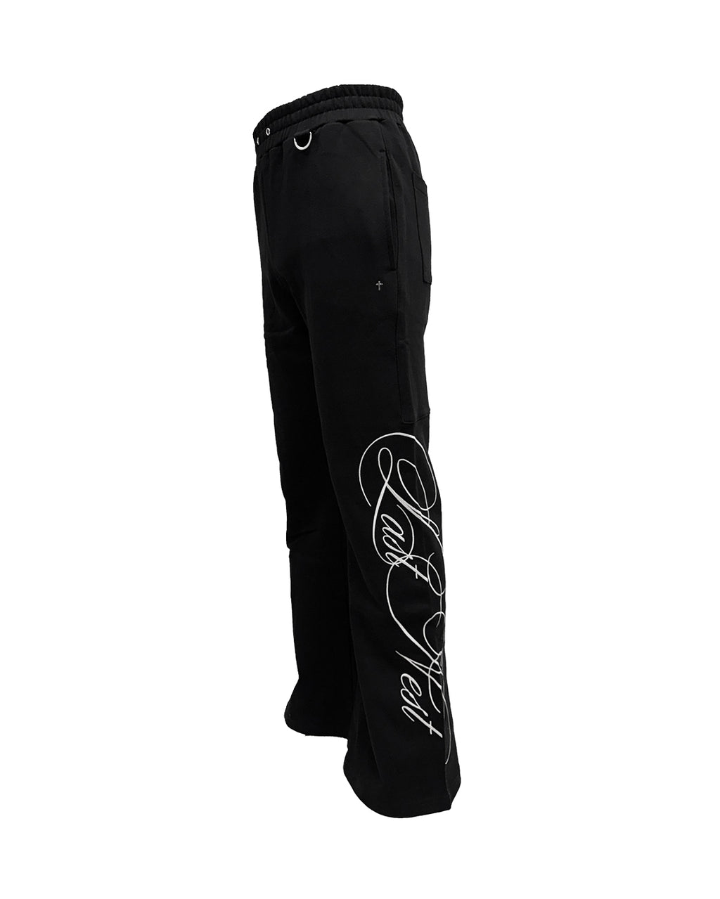 Embroidery Sweat Pants / Black
