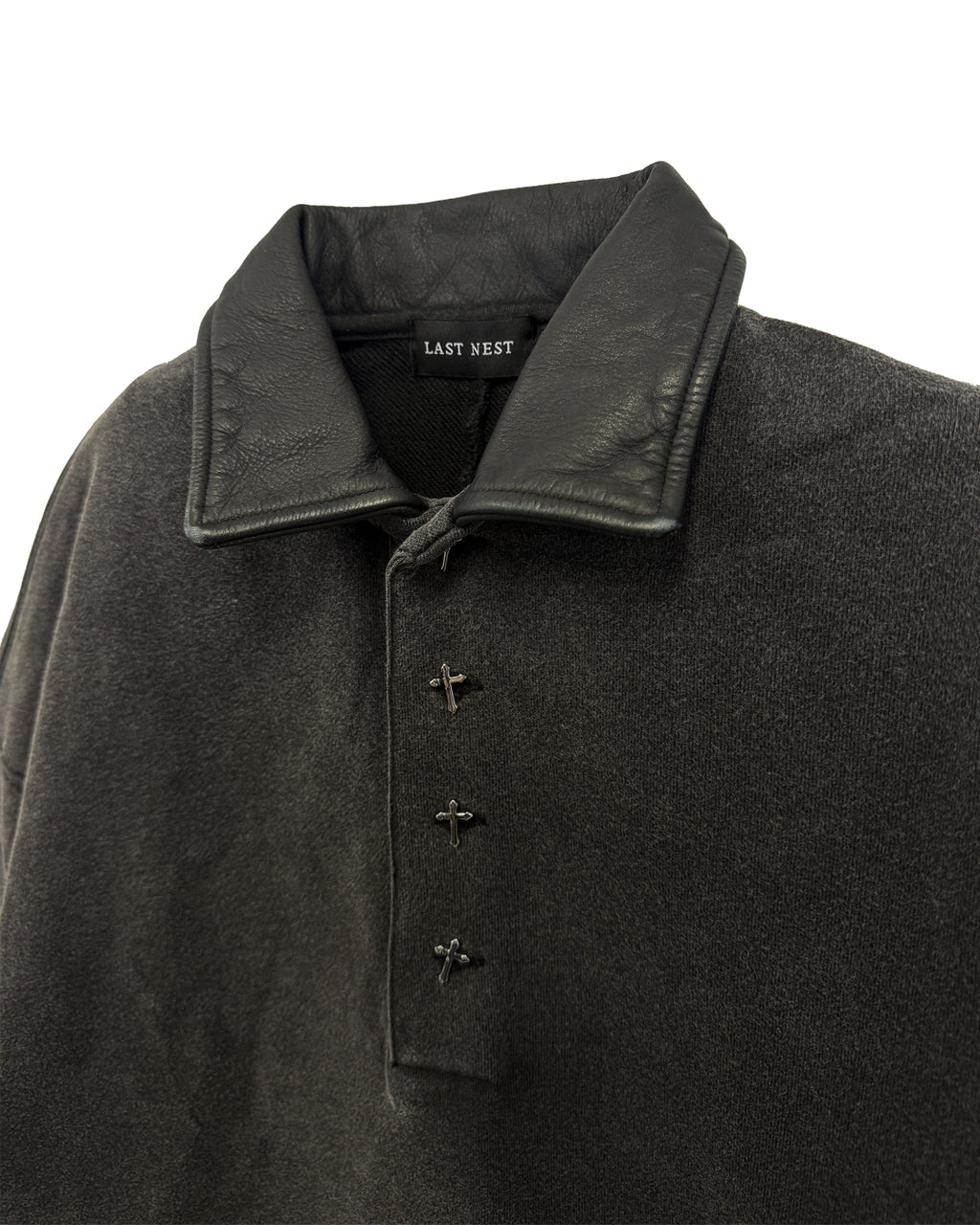 Leather Wash Sweat / Black